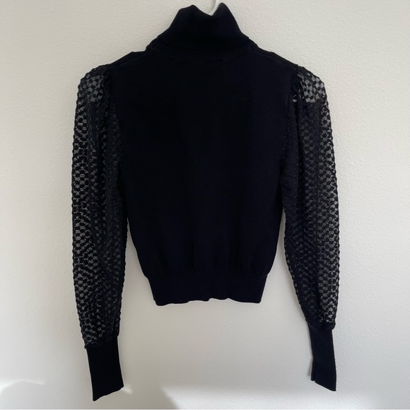 Zara Dotted Sheer Sleeve Turtleneck - Picture 3 of 9